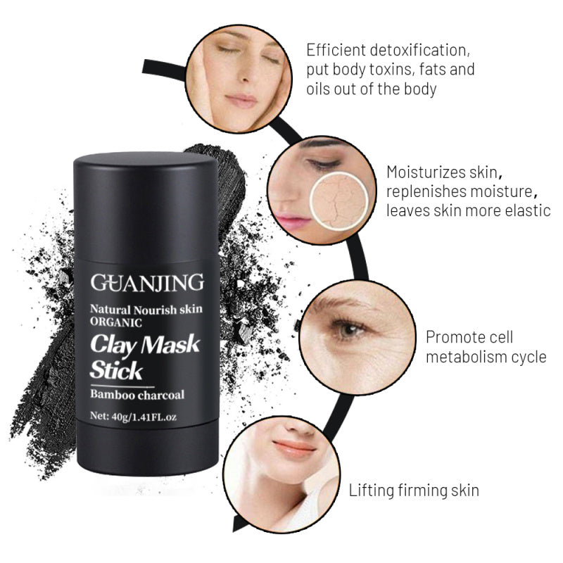 Travel-friendly clay mask stick with bamboo charcoal